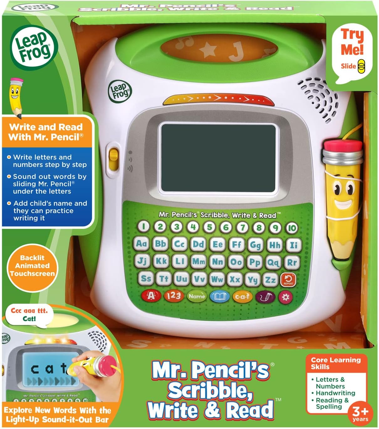 LeapFrog Mr. Pencil's Scribble, Write and Read - Green | Interactive Learning Tool for Ages 3+ - Ballimart