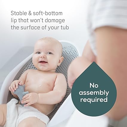 Angelcare Baby Bath Support (Gray) | Ergonomic & Hygienic Infant Bathing Solution for Babies Under 6 Months | Lightweight, Durable & Easy to Store