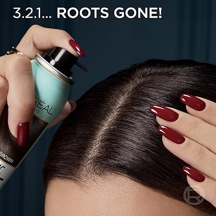 L'Oreal Paris Root Cover Up Spray - Temporary Gray Concealer for Dark Brown Hair, Lightweight, Ammonia-Free Formula for Seamless Coverage, Pack of 2
