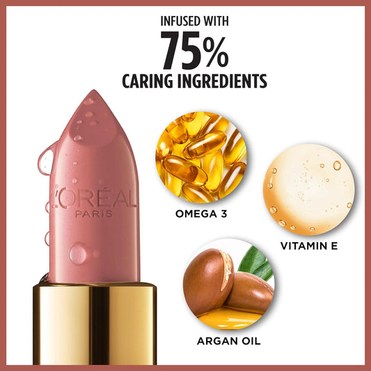 L’Oréal Paris Colour Riche Satin Lipstick - Moisturizing Lip Makeup with Argan Oil & Vitamin E, Worth It, 0.13 Oz