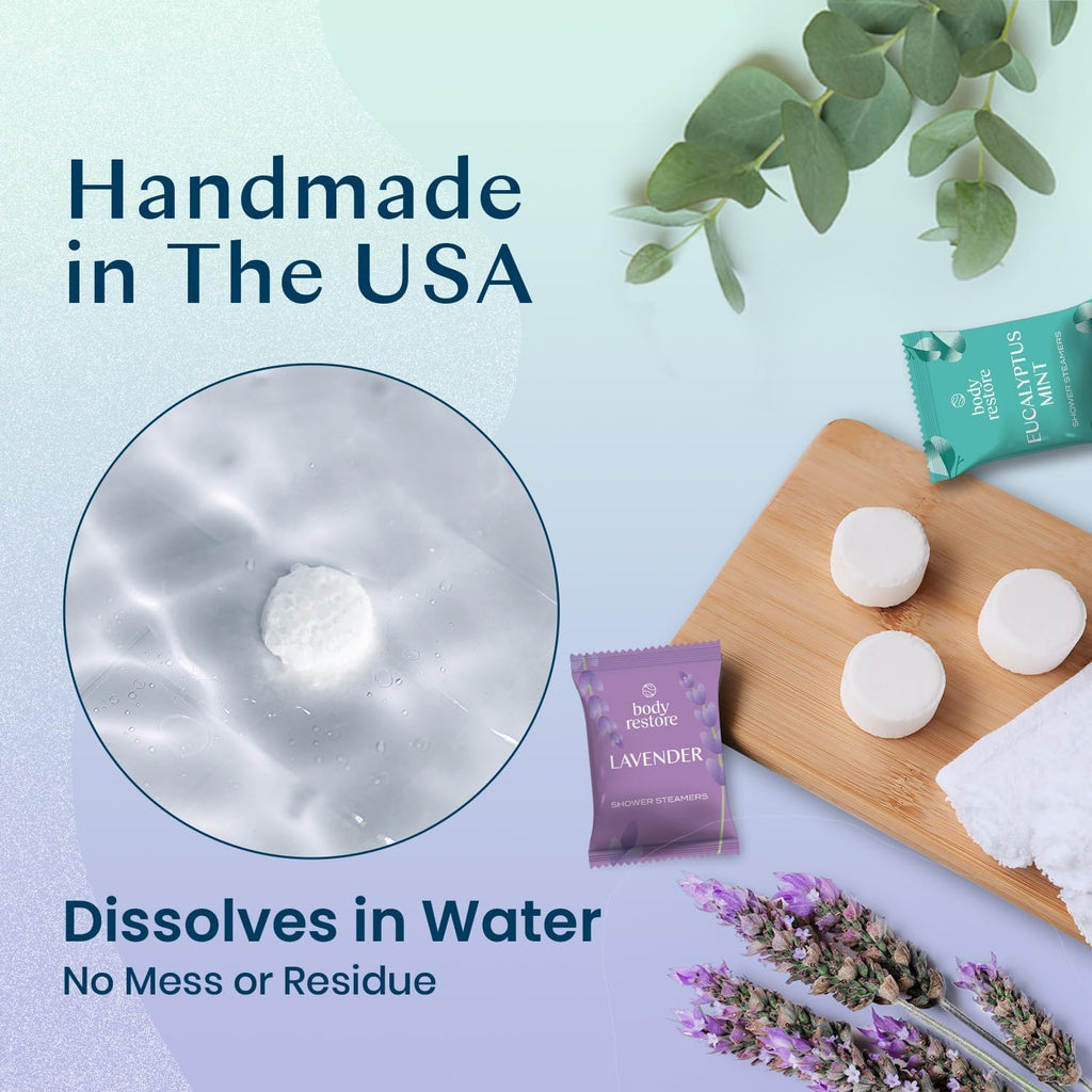 Body Restore Shower Steamers Aromatherapy 6-Pack – Stress Relief & Relaxation Gifts for Women & Men | Citrus Scent for Luxury Self-Care