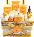Luxury Almond Milk & Honey Spa Gift Basket - 10-Piece Home Bath & Self-Care Set | Perfect Thank You, Birthday, or Anniversary Gift for Women