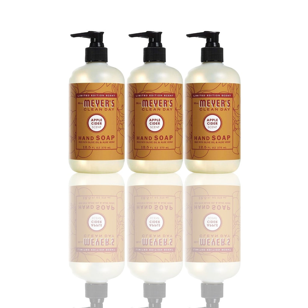 MRS. MEYER'S CLEAN DAY Hand Soap, Apple Cider Scent, Essential Oils, 12.5 Fl Oz (Pack of 3) – Cruelty-Free & Paraben-Free - Ballimart