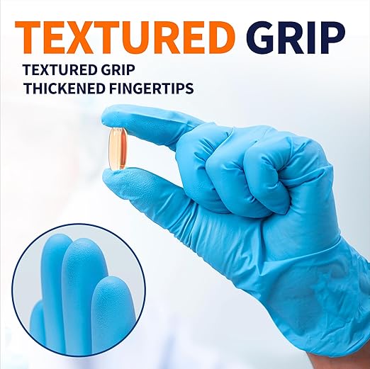 Medical Nitrile Exam Gloves - Latex-Free & Powder-Free, Disposable, 100 Pcs | Safe for Food Handling & Cleaning