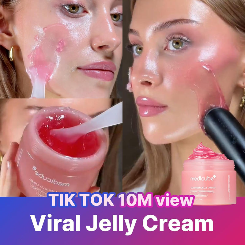 Medicube Collagen Jelly Cream | Niacinamide & Hydrolyzed Collagen | Korean Skincare for 24-Hour Hydration, Glow, & Lifted Look – 3.71 fl. oz.