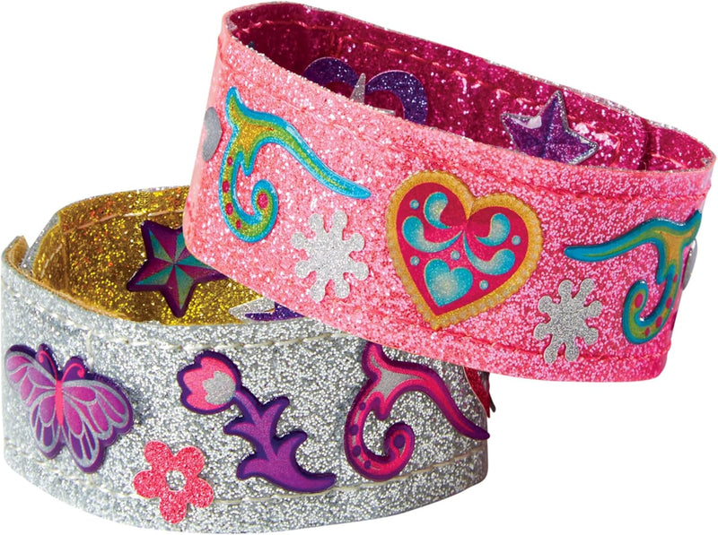Melissa & Doug Design-Your-Own Bracelets - Sparkling Jewelry Craft Kit for Kids | Ages 4+ | 100+ Gem and Glitter Stickers