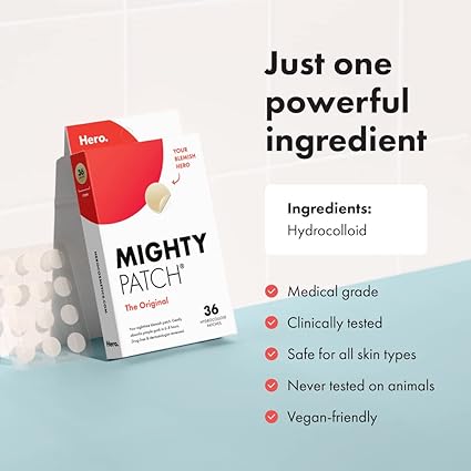 Mighty Patch™ Original Hydrocolloid Acne Pimple Patch – Clear Skin, Overnight