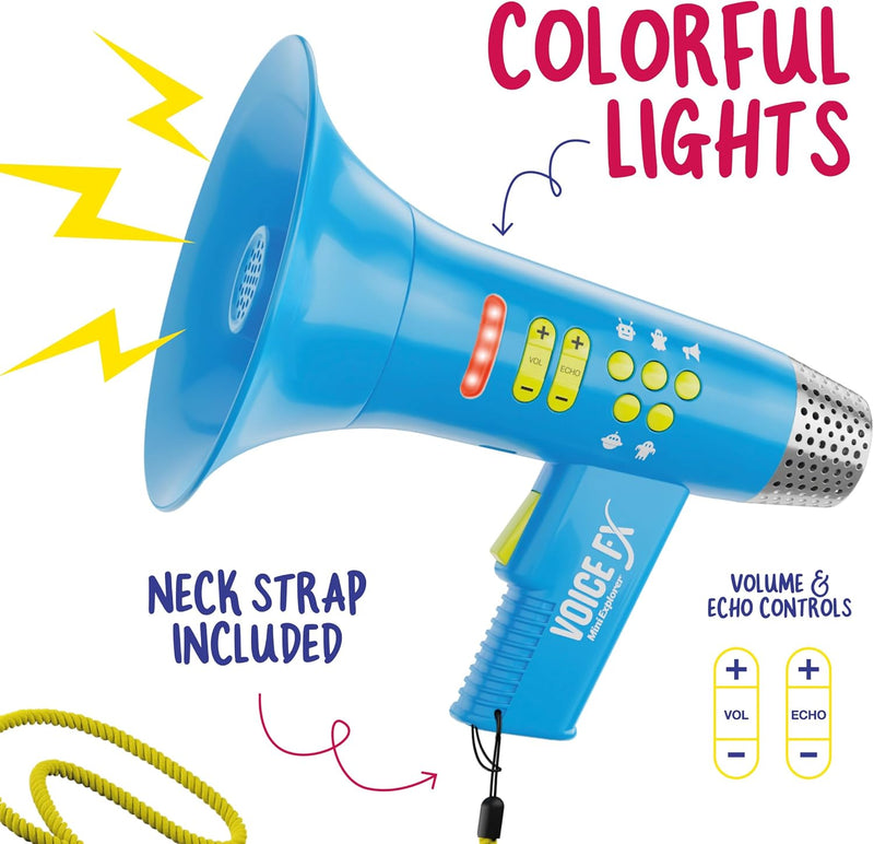 Mini Explorer Voice Changer for Kids – Fun Voice-Changing Megaphone with 5 Modes, Rechargeable, Colorful Lights, Perfect Gift for Boys & Girls Ages 3-8+