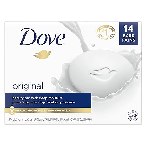 Dove Beauty Bar - Gentle Skin Cleanser with Moisturizing Cream (3.75 oz, 14 Bars)