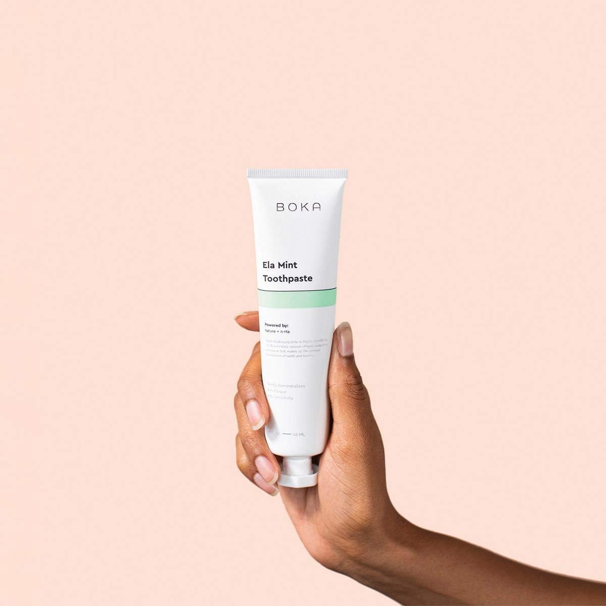 Boka Fluoride-Free Toothpaste | Remineralizing & Whitening with Nano Hydroxyapatite (n-Ha) for Sensitive Teeth - Dentist Recommended, Ela Mint Flavor, 4oz - Ballimart