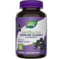 Nature's Way sambucus immune gummy elderberry supplement bottle on a white background
