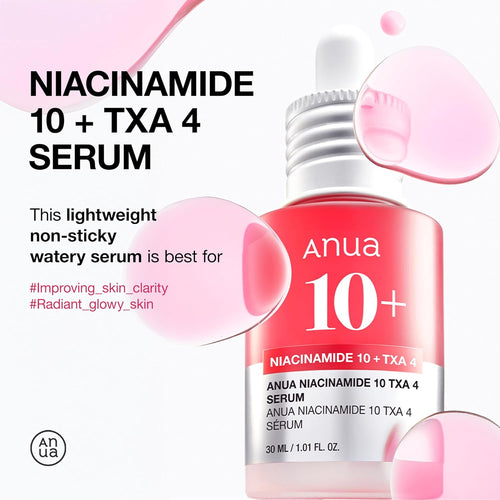 Anua 10% Niacinamide + 4% Tranexamic Acid Serum – Korean Glass Skin Care Solution (30ml)