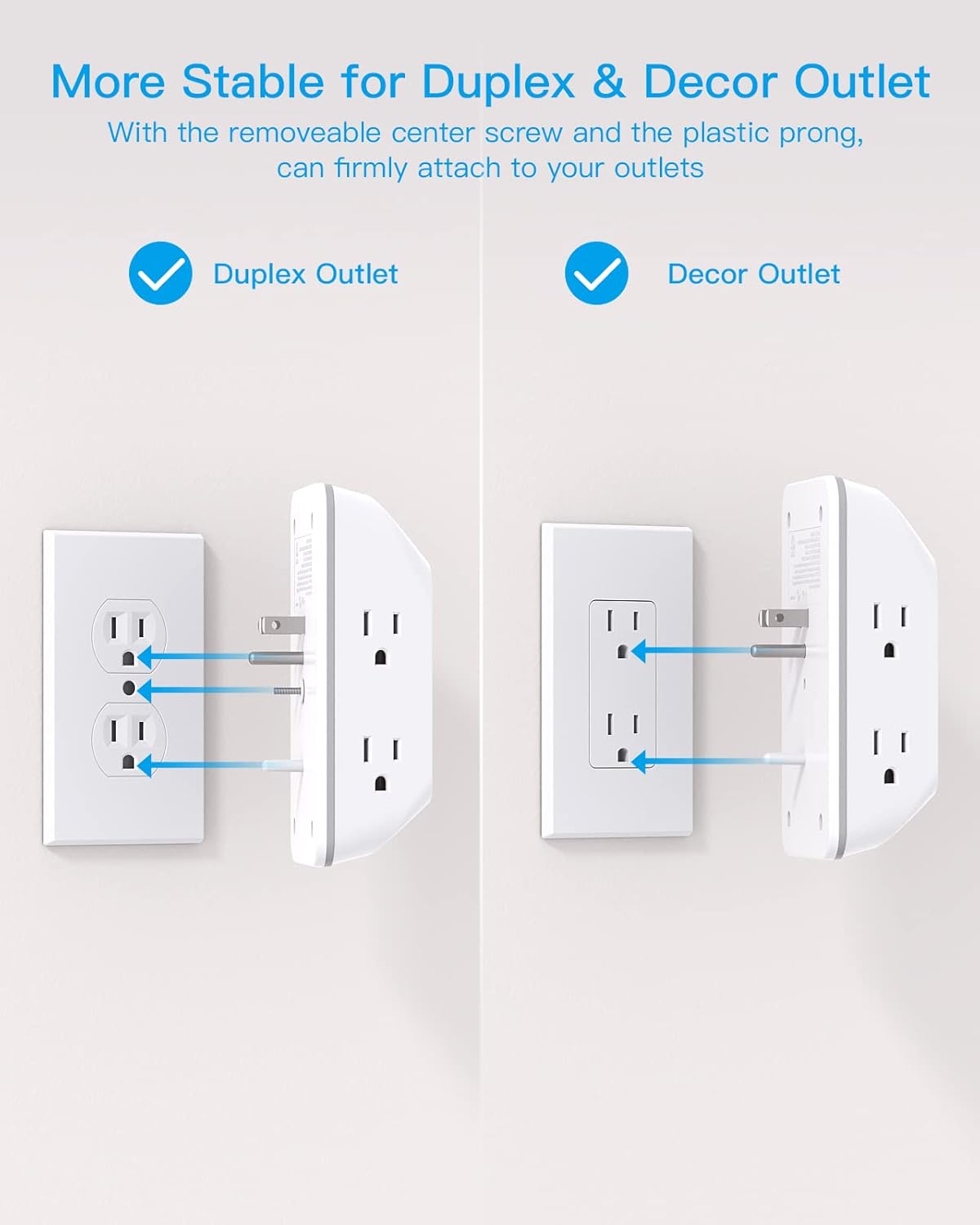 Outlet Extender with Night Light – 4 USB Ports (1 USB-C), Surge Protector, Multi-Plug Power Strip for Home, Office, and Dorm