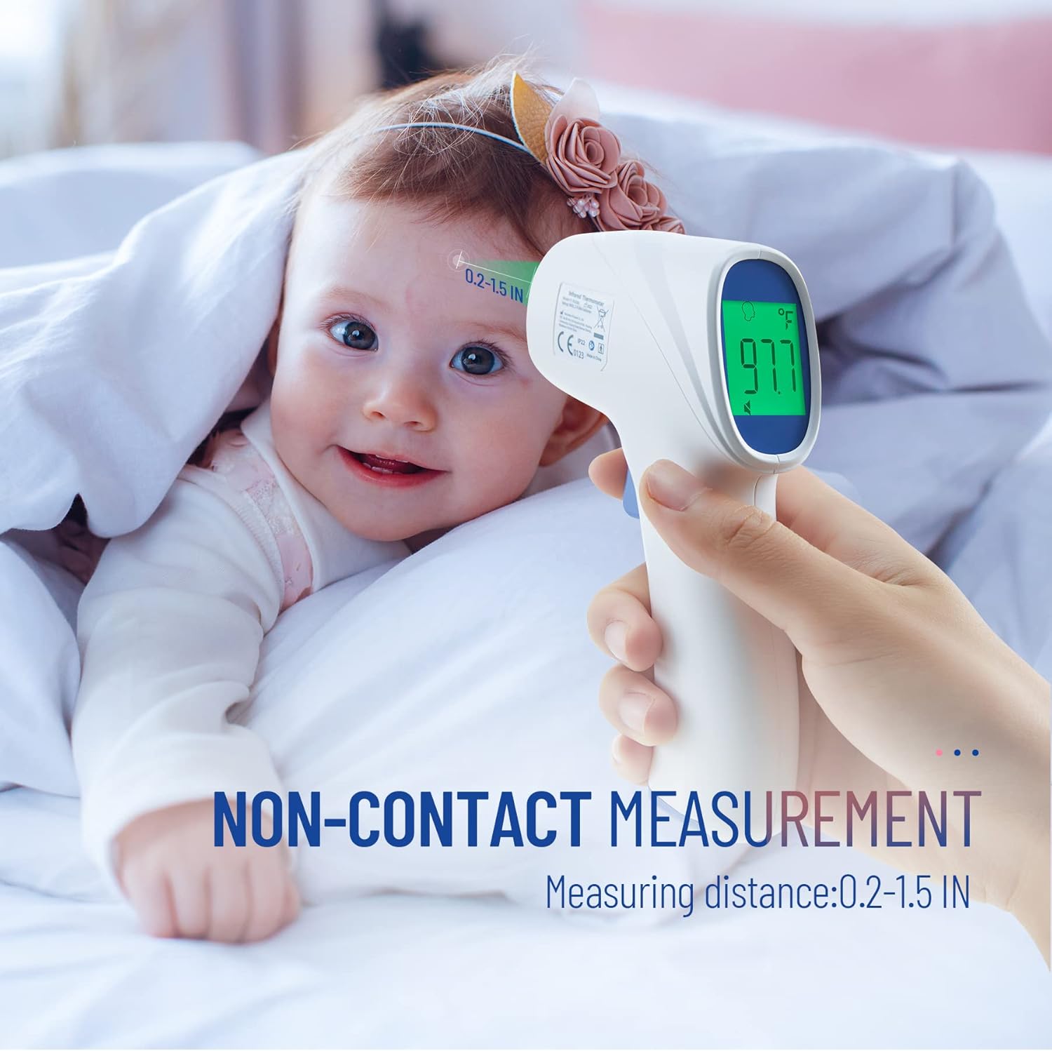 Digital Forehead Thermometer for Adults & Kids - Infrared, No-Contact, Fast & Accurate, Fever Alarm, FSA/HSA Eligible - Ballimart