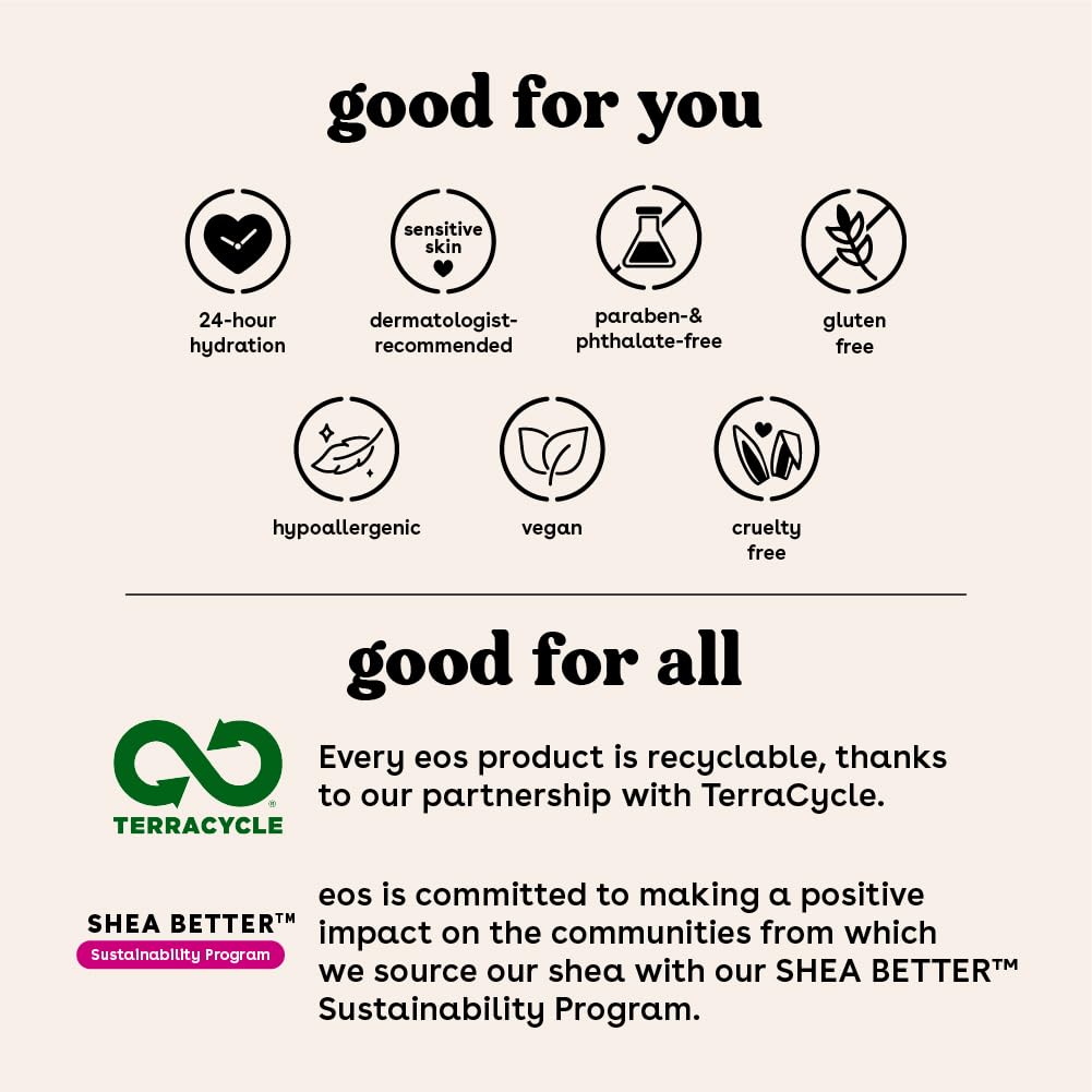 eos Shea Better Body Lotion - Vanilla Cashmere, 24-Hour Moisture, Lightweight, Non-Greasy, Vegan & Cruelty-Free, 16 fl oz - Ballimart