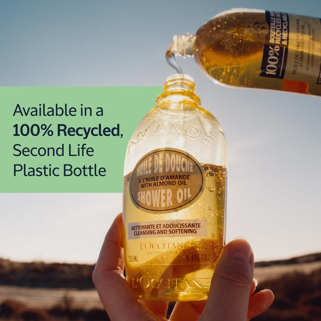 L'Occitane Almond Shower Oil – Cleansing & Softening Oil-to-Milk Lather, Hydrating Shower Gel with Sweet Almond Oil, 8.4 Fl Oz - Ballimart