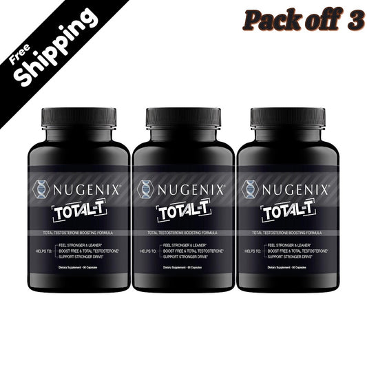 Nugenix Total-T - Free & Total Testosterone Booster - 90 Count (Three Pack) - Boosts Lean Muscle Mass &amp; Male Vitality