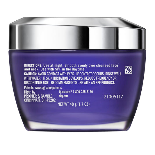 Olay Retinol 24 Max Moisturizer - Hydrating Night Face Cream, Fragrance-Free, Non-Greasy Formula (1.7 oz)