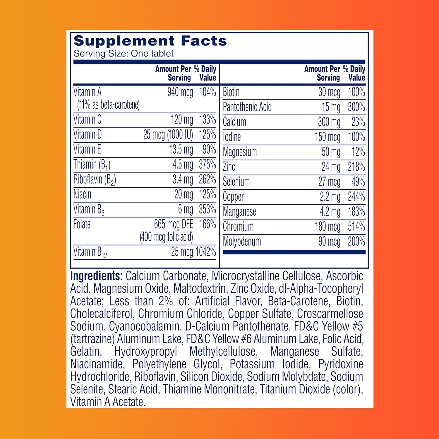 One A Day Women’s 50+ Multivitamins – Daily Immune, Bone, Heart & Energy Support | 200 Tablets