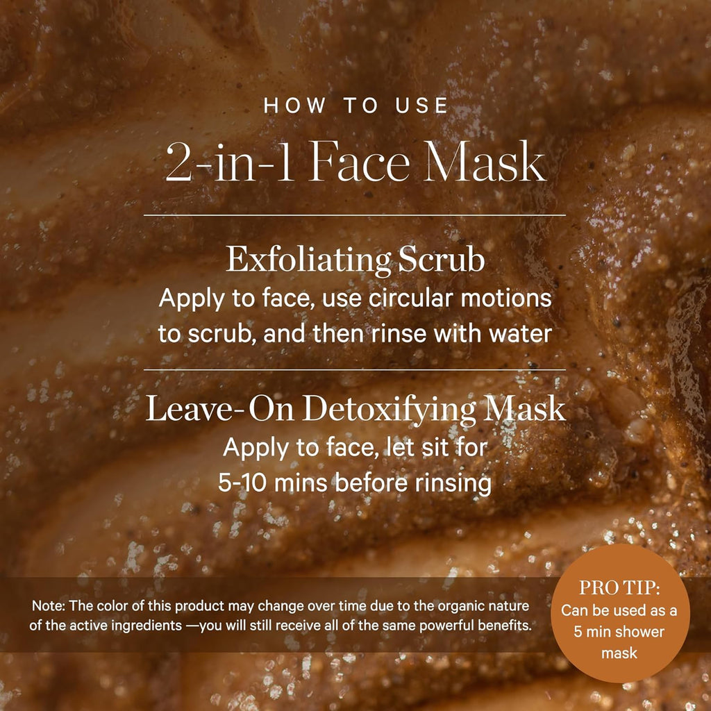 KORA Organics Turmeric Brightening & Exfoliating Mask – Travel-Size Facial Scrub for Radiance & Smooth Skin (1.01 fl oz)