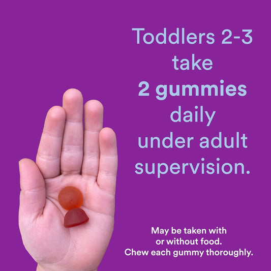 SmartyPants Organic Toddler Multivitamin Gummies | Probiotics, Omega-3 ALA, Vitamin D3, B12, B6, & Zinc | Gluten-Free, Kid-Approved Fruit Flavors | 60 Count (30-Day Supply)