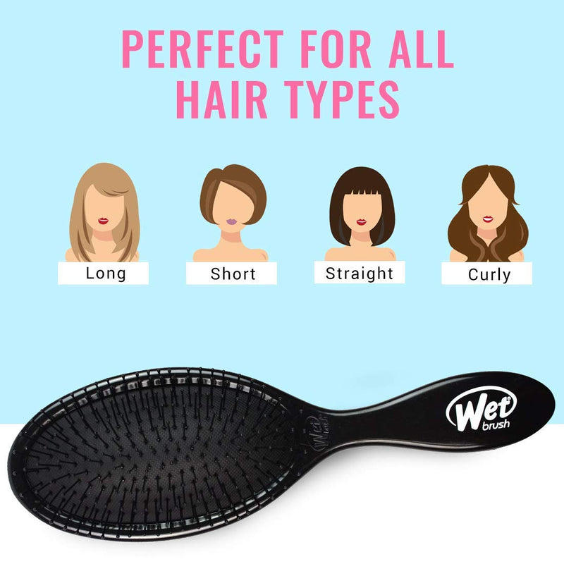 Wet Brush Original Detangler Hair Brush - Classic Black, Ultra-Soft IntelliFlex Bristles for Pain-Free Detangling | Ideal for All Hair Types, Wet & Dry