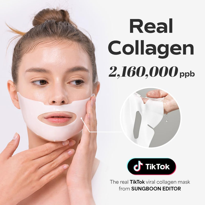 SUNGBOON EDITOR Deep Collagen Overnight Mask | Hydrating Korean Face Mask with 2,160,000PPB Collagen | Improves Elasticity &amp; Soothes Sensitive Skin | 37gx4ea
