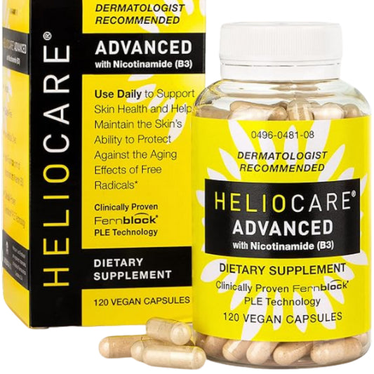 Heliocare Advanced Nicotinamide B3 Supplement: Niacinamide 500mg and Fernblock PLE Extract 240mg Per Serving - Supports Skin Cell Health with Antioxidant-Rich Vitamin B3 Niacin - 120 Vegan Capsules - Ballimart