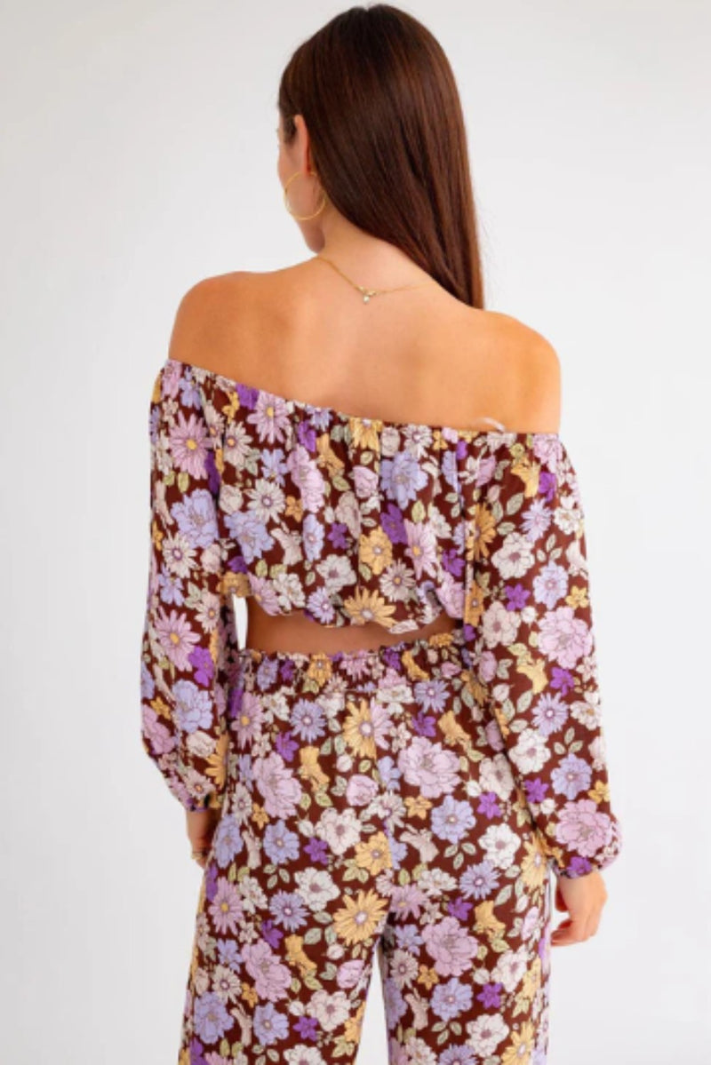Long Sleeve Floral Crop Top