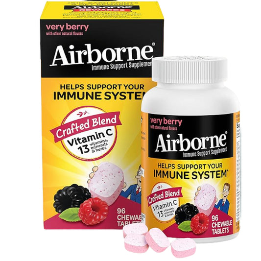 Airborne Chewable Tablets With Vitamin C - Berry - 32 Tablets - Ballimart