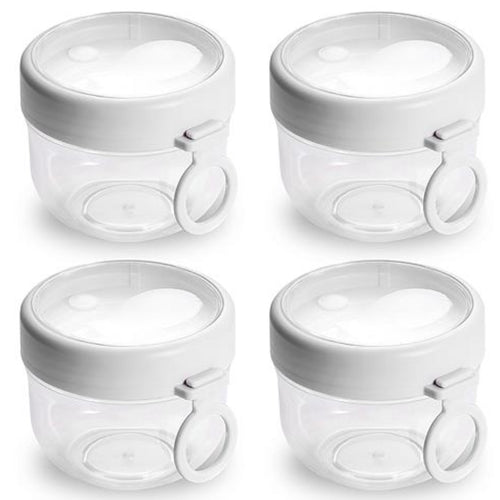 4Pcs Overnight Oats Containers with Lids and Folding Spoons - 20OZ Portable Leak-proof Oats Jars for Milk, Vegetable and Fruit Salad, Yogurt, Breakfast, Cereal - Ballimart