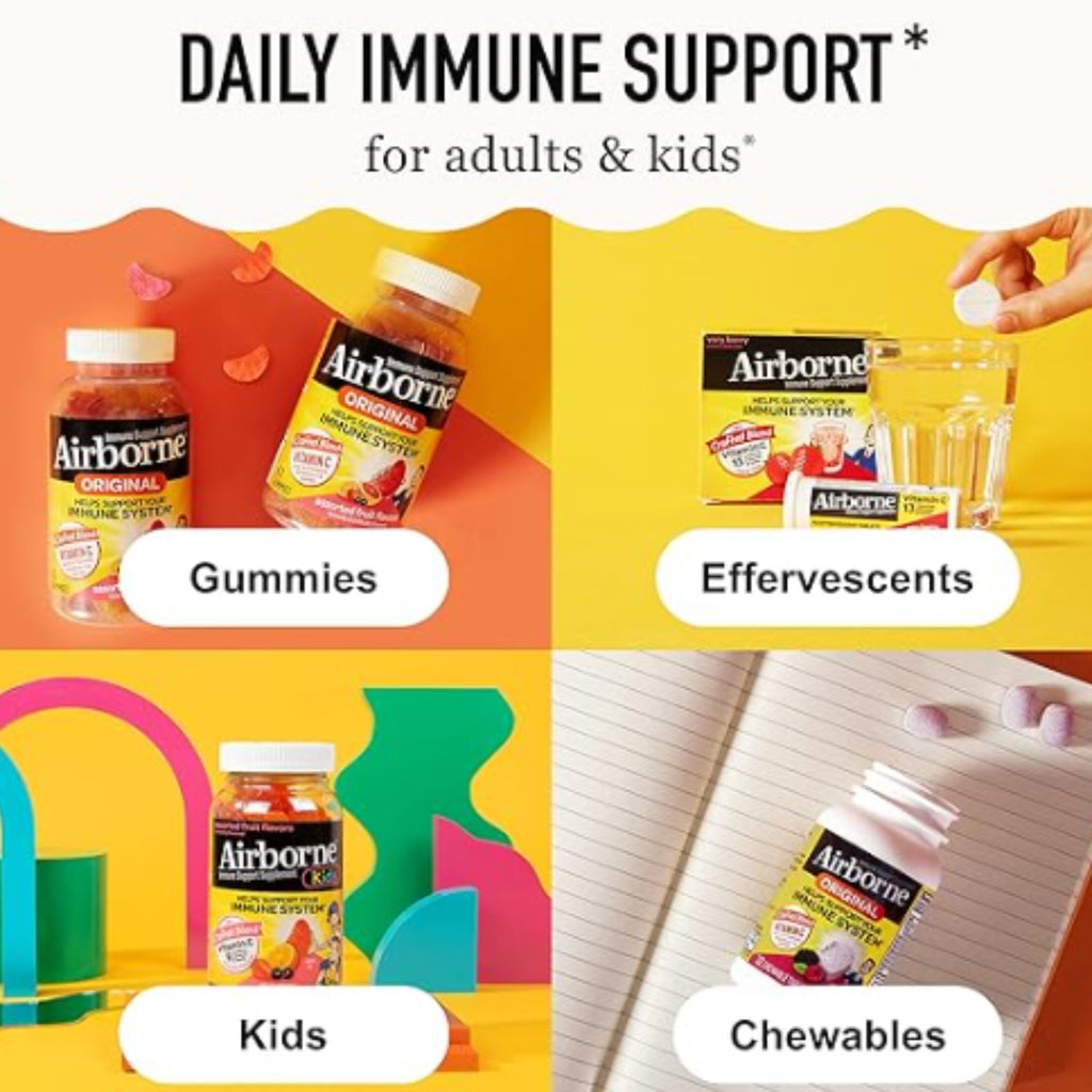 Airborne Chewable Tablets With Vitamin C - Berry - 32 Tablets - Ballimart