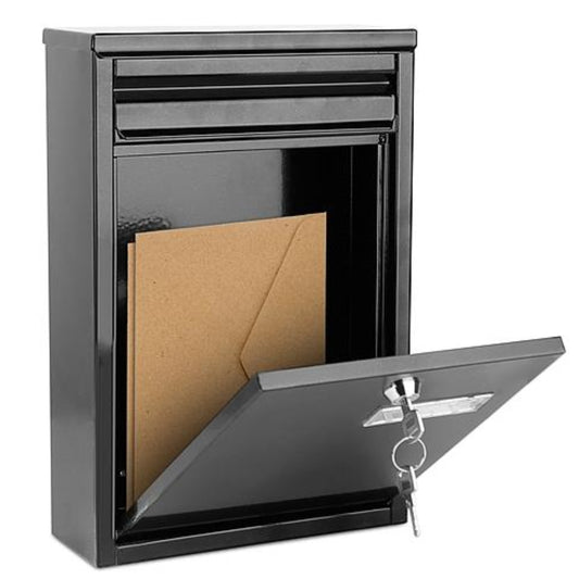 Wall Mount Mailbox - Lockable Galvanized Iron Letter Post Box - Ballimart