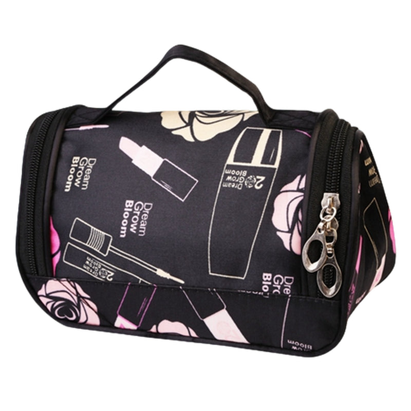 NewHome Mounted Travel Makeup Bag - Portable Cosmetic Organizer with Cosmetic Mirror
