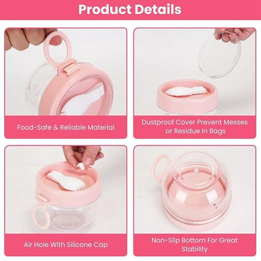 4Pcs Overnight Oats Containers with Lids and Folding Spoons - 20OZ Portable Leak-proof Oats Jars for Milk, Vegetable and Fruit Salad, Yogurt, Breakfast, Cereal - Ballimart