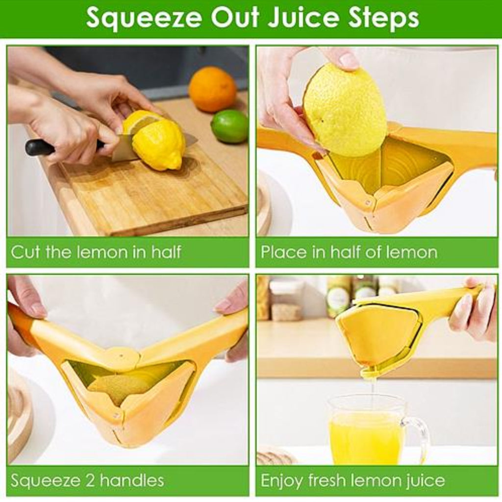 Manual Lemon Squeezer - Fold Flat Design, Effortless Hand Juicer with Sideways Pivot - Ballimart