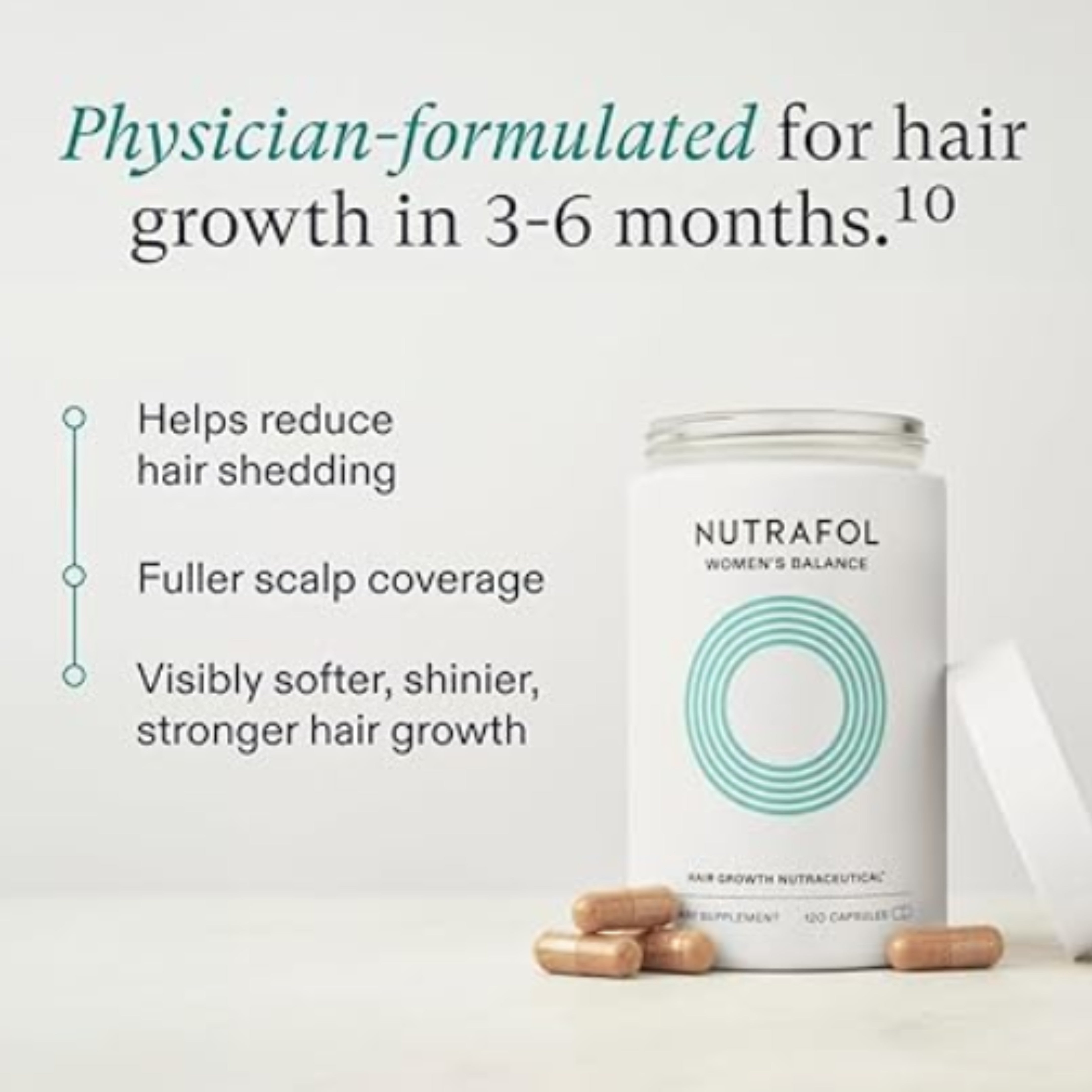 Nutrafol Women's Balance Hair Growth Supplements - Ages 45 and Up - 1 Month Supply