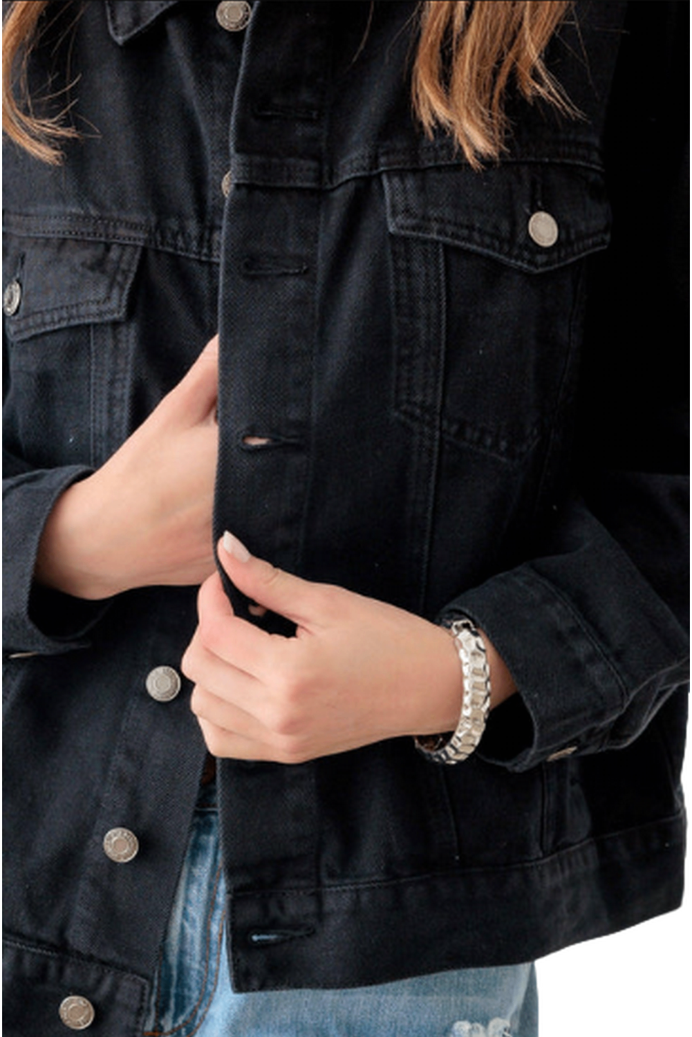 Black "EPIPHANY" Graphic Denim Jacket - Ballimart
