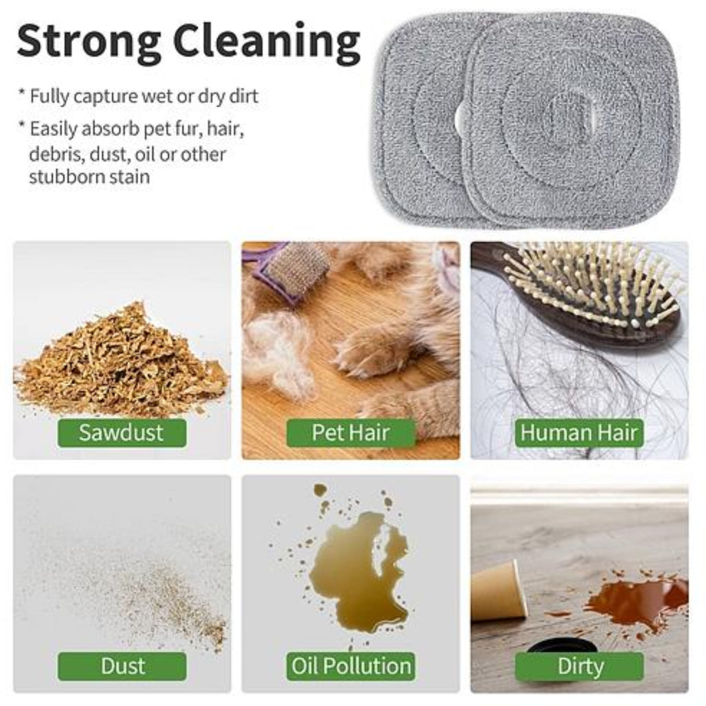 NewHome 5Pcs Microfiber Mop Pads - Reusable Washable Cloth Mop Flat Replacement Heads - Ballimart