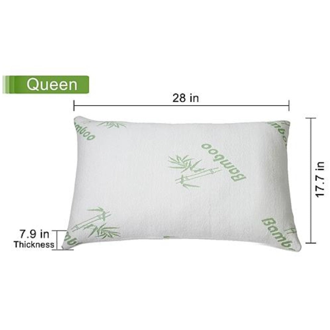 NewHome Bamboo Memory Foam Pillow - Hypoallergenic Bed Pillow for Head and Neck Support - Ballimart