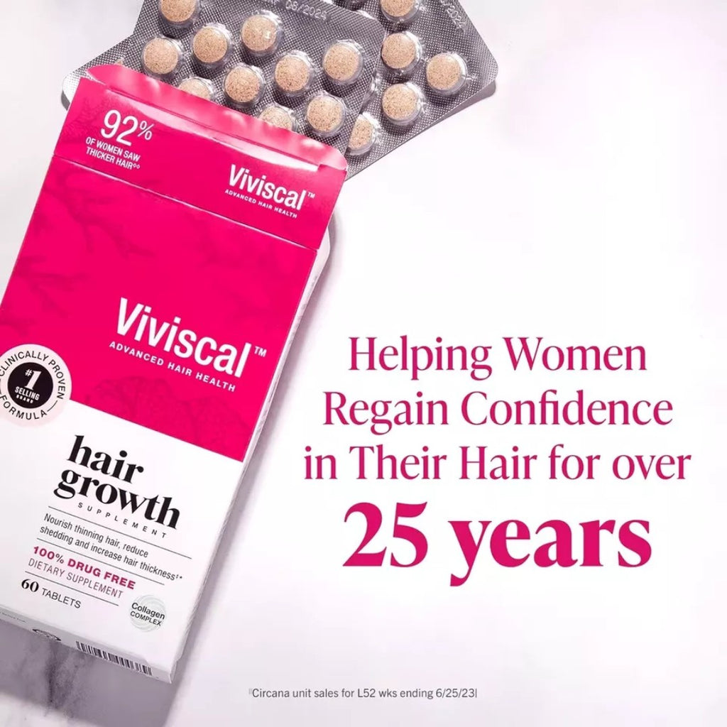 Viviscal Women's Hair Growth Supplement | 180 Tablets | Clinically Proven Formula with Biotin & Marine Extracts for Thicker, Fuller Hair