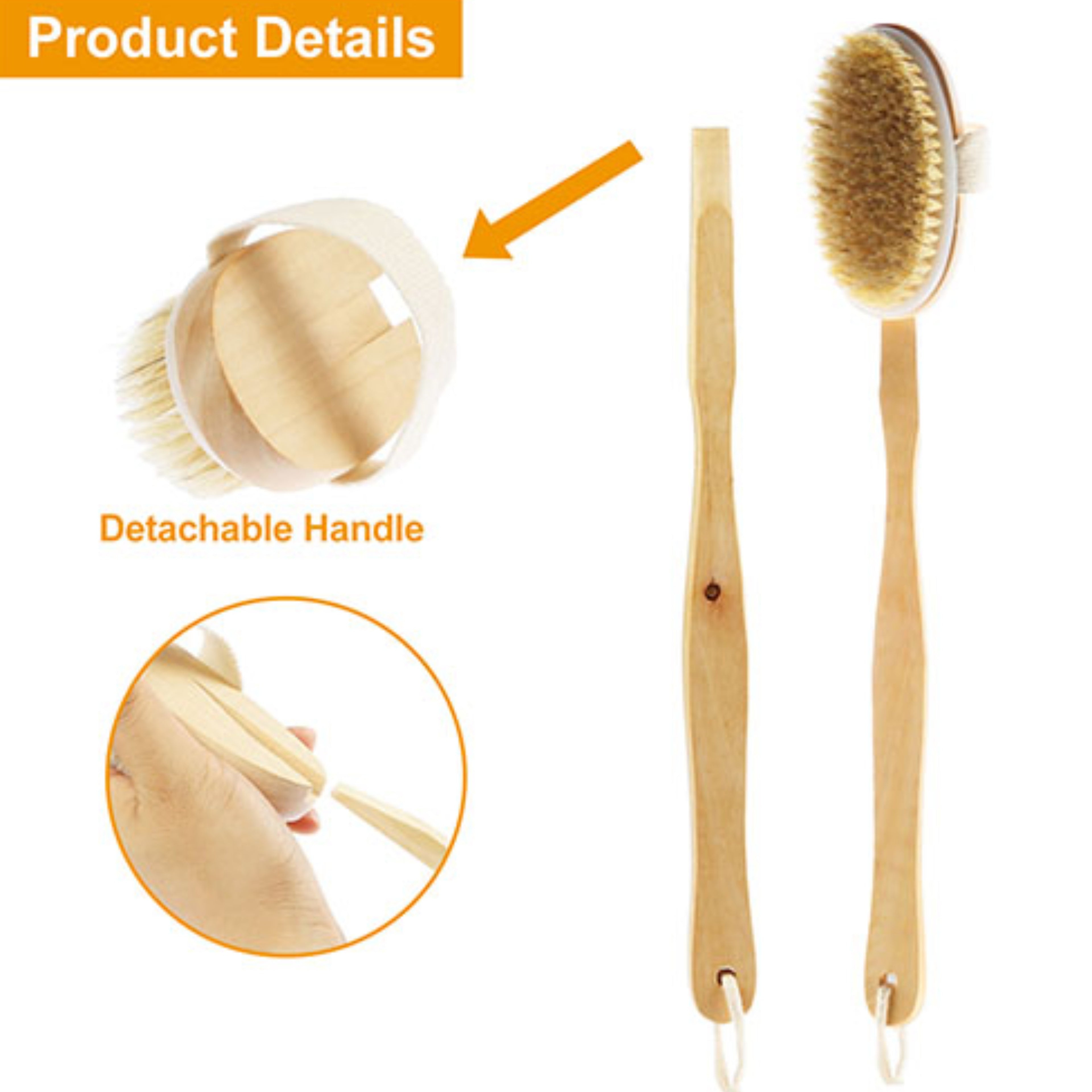 iMountek Bath Brush 15" Shower Body Back Scrubber with Long Handle - Ballimart