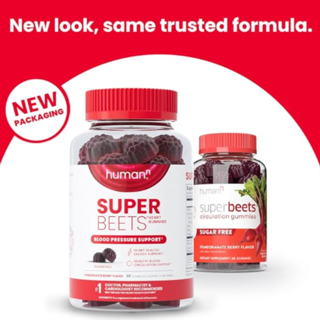 humanN SuperBeets Circulation Gummies - 60 Count (Pack of 2) | Heart-Healthy Energy with Grape Seed Extract & Beet Root Powder - Ballimart