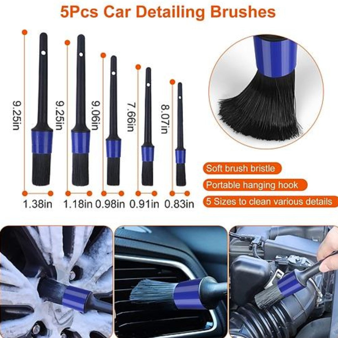 26Pcs Car Detailing Brush Kit - Complete Exterior and Interior Car Cleaning Set