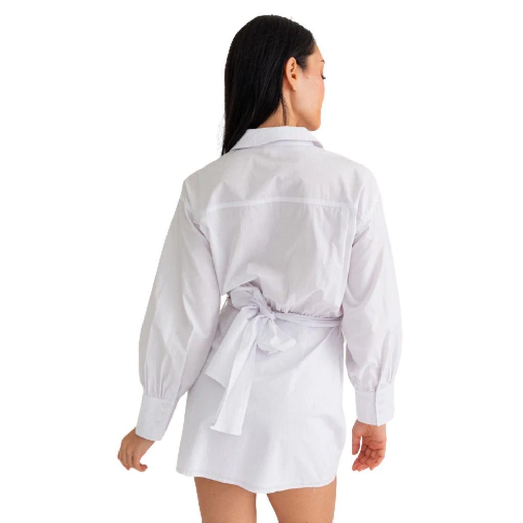 Classic Cut Out Twisted Front Shirt Dress - Ballimart