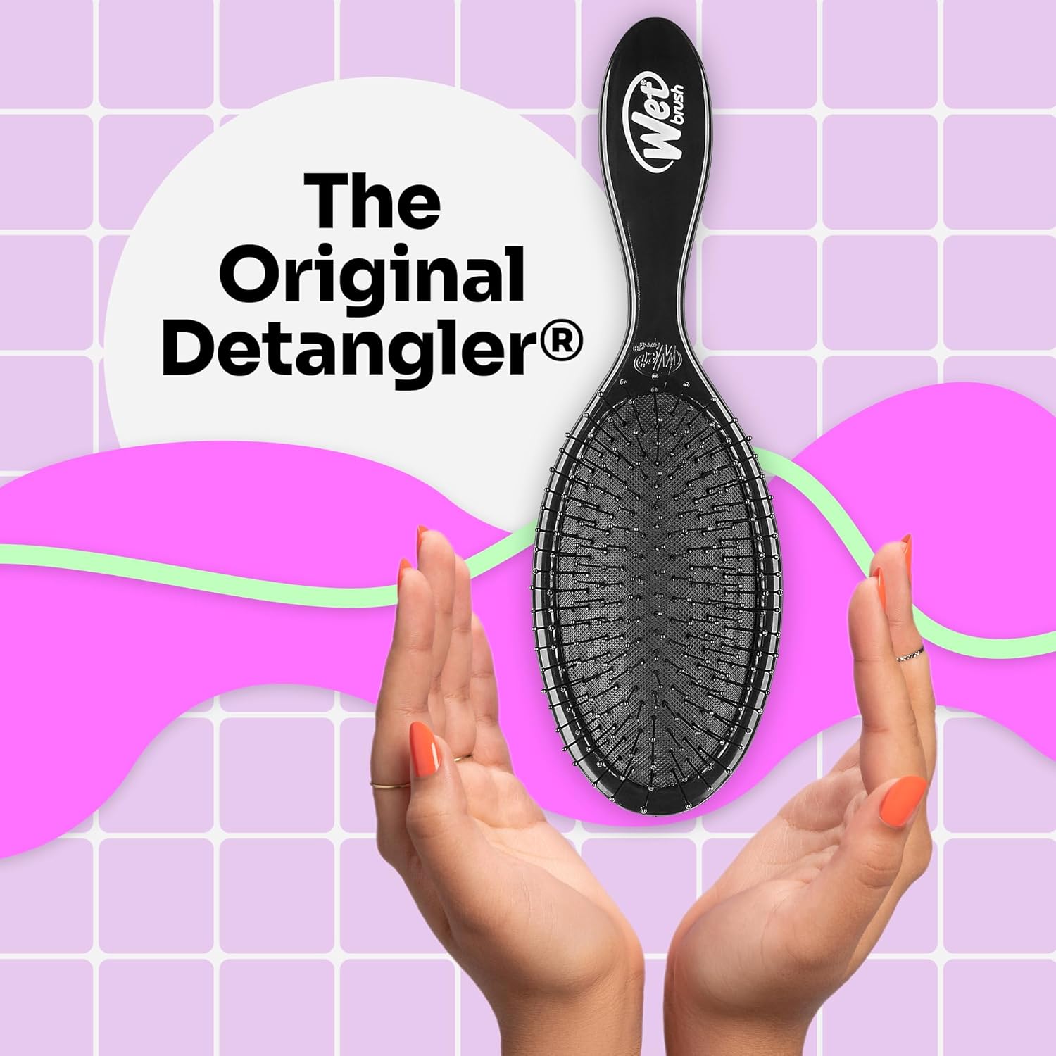 Wet Brush Original Detangler Hair Brush - Classic Black, Ultra-Soft IntelliFlex Bristles for Pain-Free Detangling | Ideal for All Hair Types, Wet & Dry - Ballimart