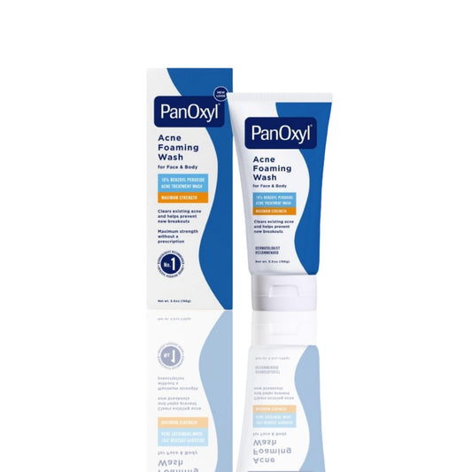 PanOxyl Acne Foaming Wash 10% Benzoyl Peroxide | Maximum Strength Antimicrobial Treatment for Face, Chest & Back | 5.5 oz - Ballimart
