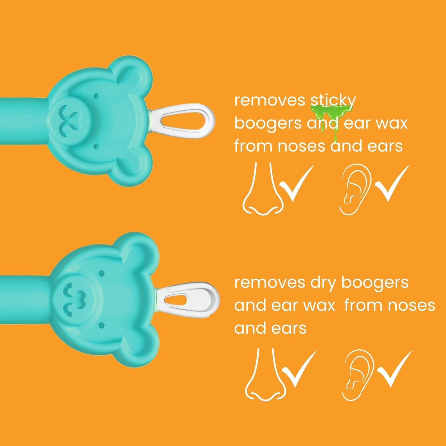 oogiebear Baby Nose Cleaner & Ear Wax Removal Tool – Safe Dual-Ended Booger & Earwax Remover for Newborns, Infants & Toddlers