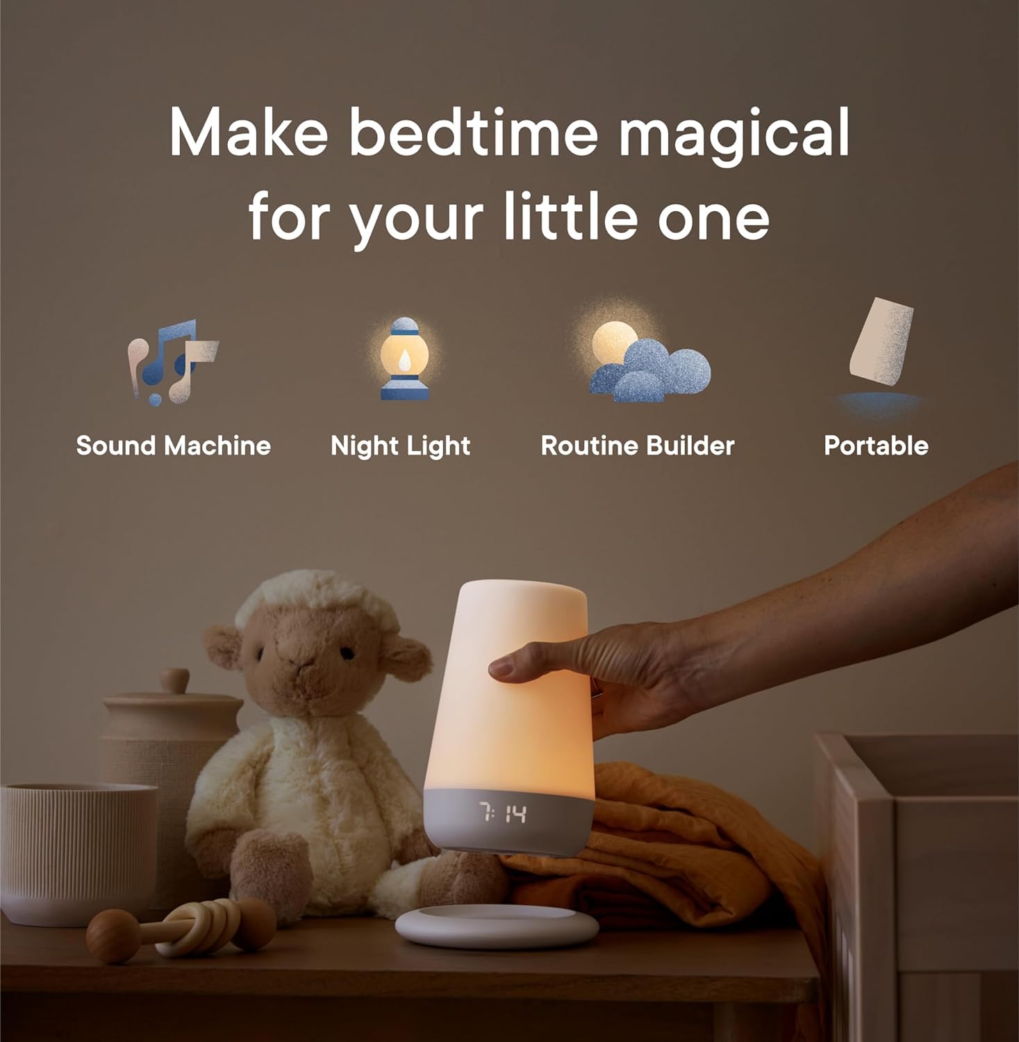 Hatch Rest+ Baby & Kids Sound Machine (2nd Gen) – Night Light, Alarm Clock, Sleep Trainer & White Noise Machine with Backup Battery