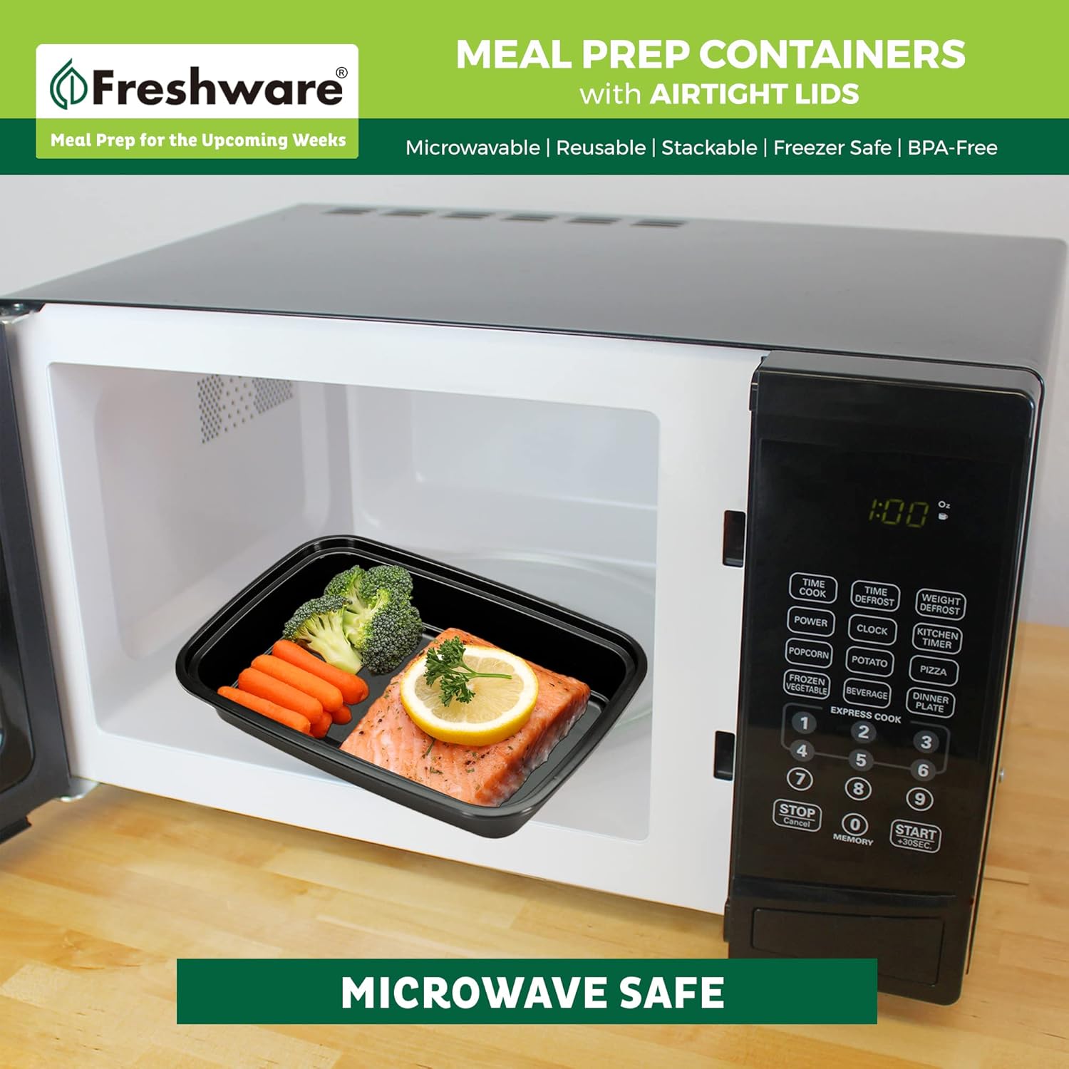 Freshware 50-Pack 16 oz Meal Prep Containers with Lids – Durable, Leakproof & BPA-Free - Ballimart